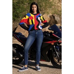 Mother Jean Women The Insider Crop Step Boho Mid Rise Flare Frayed Hem Preppy 32